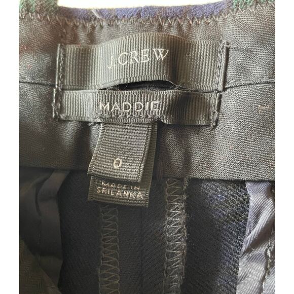 J. Crew Maddie Blackwatch Tartan Plaid Pants Wool Blend Sz 0 Preppy Academia - Picture 2 of 13